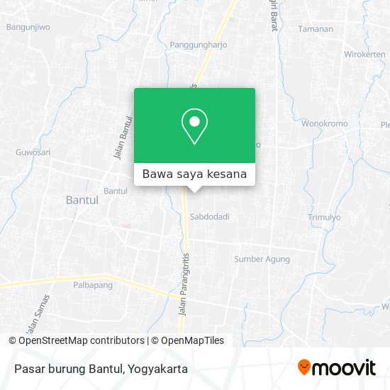 Peta Pasar burung Bantul