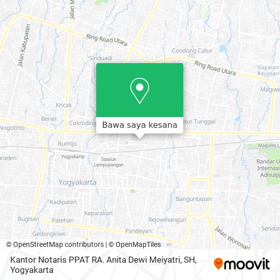 Peta Kantor Notaris PPAT RA. Anita Dewi Meiyatri, SH