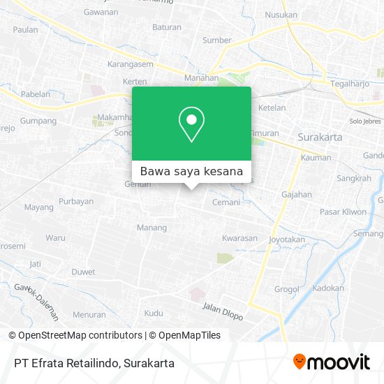 Peta PT Efrata Retailindo