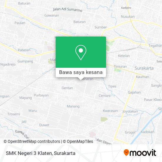 Peta SMK Negeri 3 Klaten