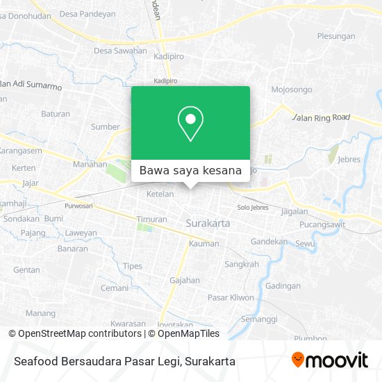 Peta Seafood Bersaudara Pasar Legi