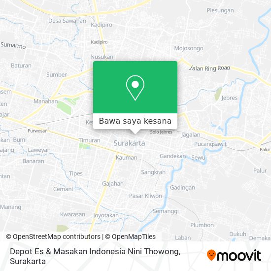 Peta Depot Es & Masakan Indonesia Nini Thowong