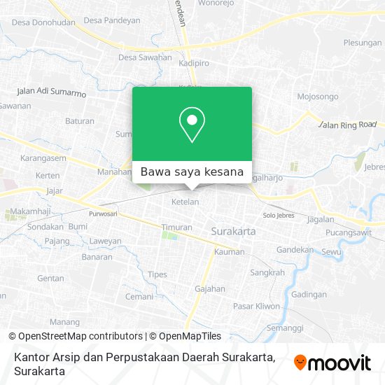 Peta Kantor Arsip dan Perpustakaan Daerah Surakarta