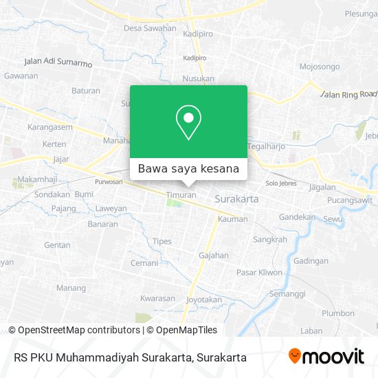 Peta RS PKU Muhammadiyah Surakarta