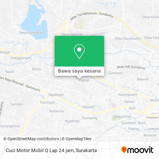 Peta Cuci Motor Mobil Q Lap 24 jam