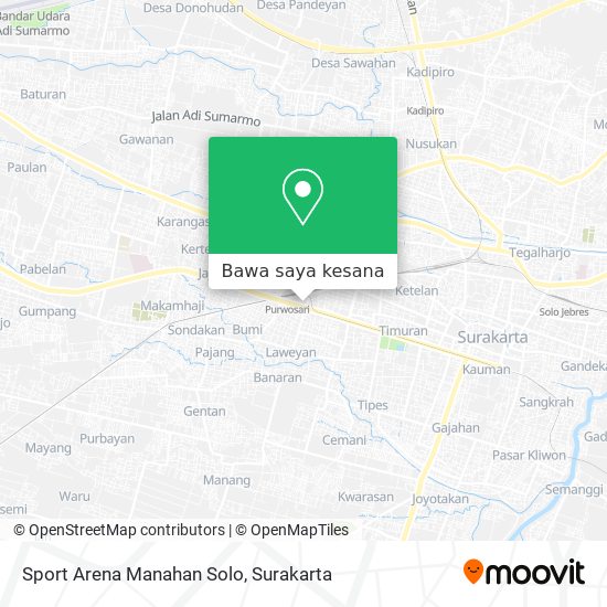 Peta Sport Arena Manahan Solo