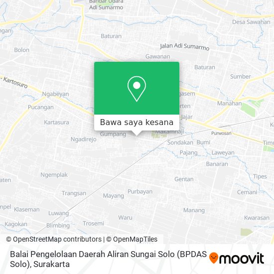 Peta Balai Pengelolaan Daerah Aliran Sungai Solo (BPDAS Solo)