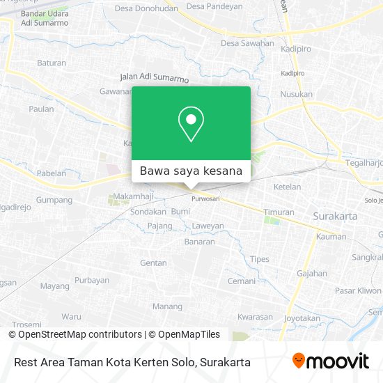 Peta Rest Area Taman Kota Kerten Solo