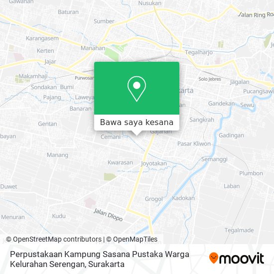 Peta Perpustakaan Kampung Sasana Pustaka Warga Kelurahan Serengan