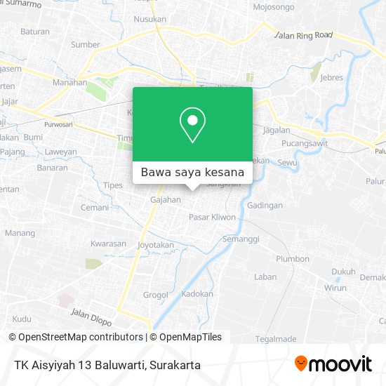 Peta TK Aisyiyah 13 Baluwarti