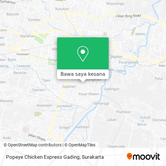 Peta Popeye Chicken Express Gading