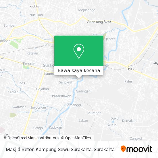 Peta Masjid Beton Kampung Sewu Surakarta
