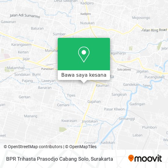 Peta BPR Trihasta Prasodjo Cabang Solo