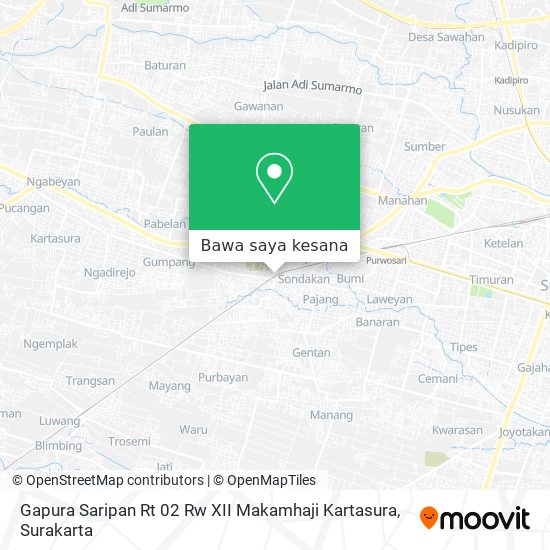 Peta Gapura Saripan Rt 02 Rw XII Makamhaji Kartasura