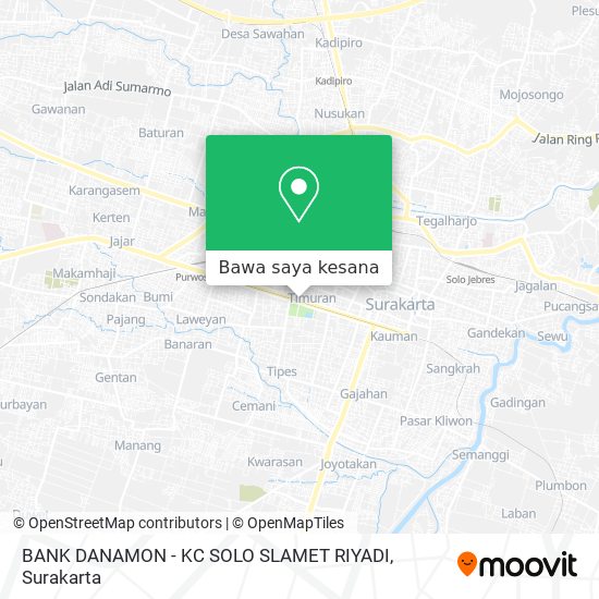 Peta BANK DANAMON - KC SOLO SLAMET RIYADI