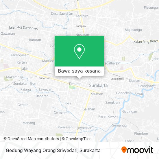 Peta Gedung Wayang Orang Sriwedari