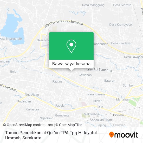 Peta Taman Pendidikan al-Qur'an TPA Tpq Hidayatul Ummah