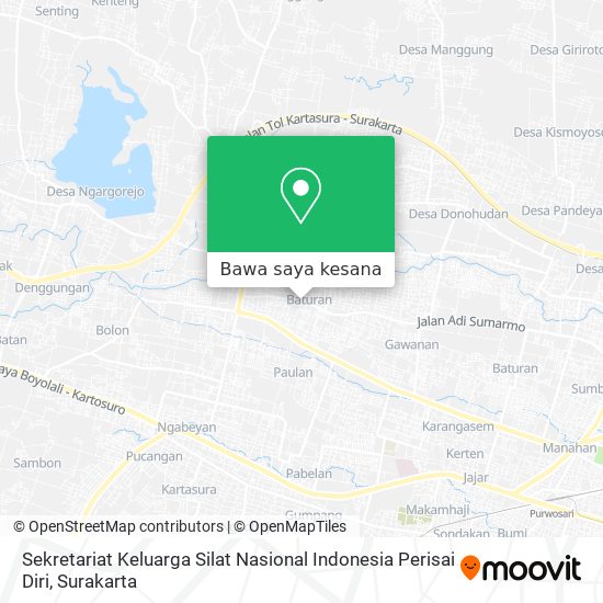 Peta Sekretariat Keluarga Silat Nasional Indonesia Perisai Diri