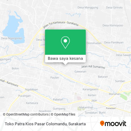 Peta Toko Patra Kios Pasar Colomandu