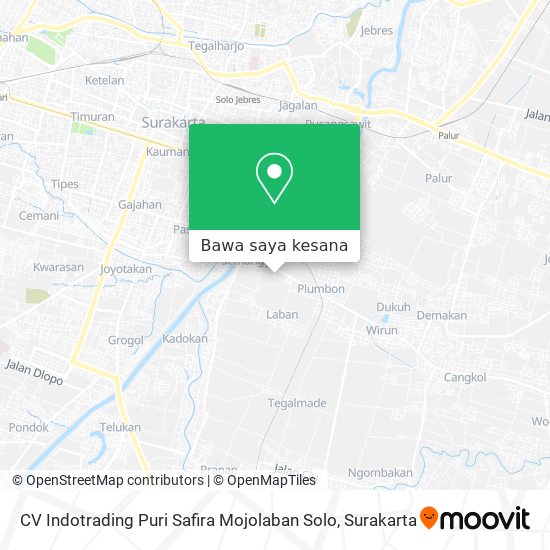 Peta CV Indotrading Puri Safira Mojolaban Solo