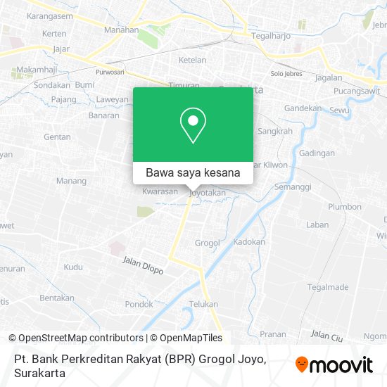 Peta Pt. Bank Perkreditan Rakyat (BPR) Grogol Joyo