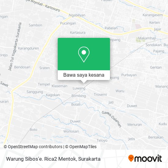 Peta Warung Sibos'e. Rica2 Mentok