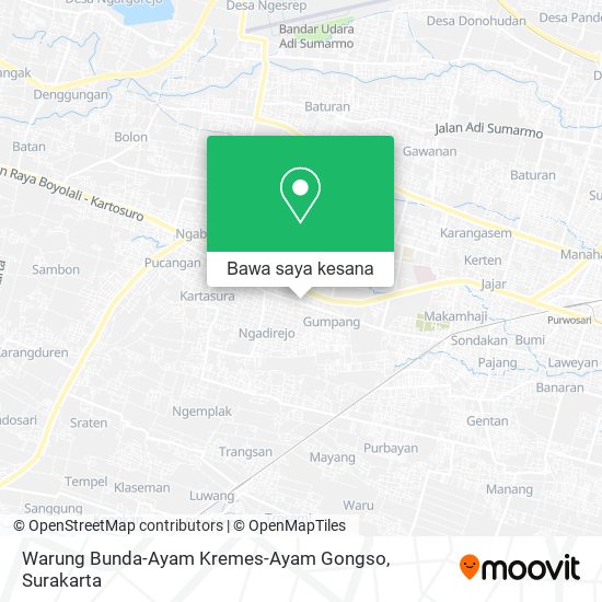 Peta Warung Bunda-Ayam Kremes-Ayam Gongso
