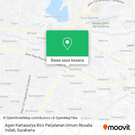 Peta Agen Kartasurya Biro Perjalanan Umum Rosalia Indah