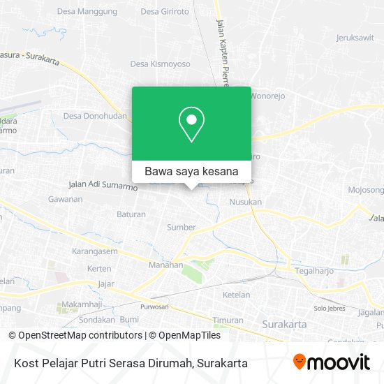 Peta Kost Pelajar Putri Serasa Dirumah