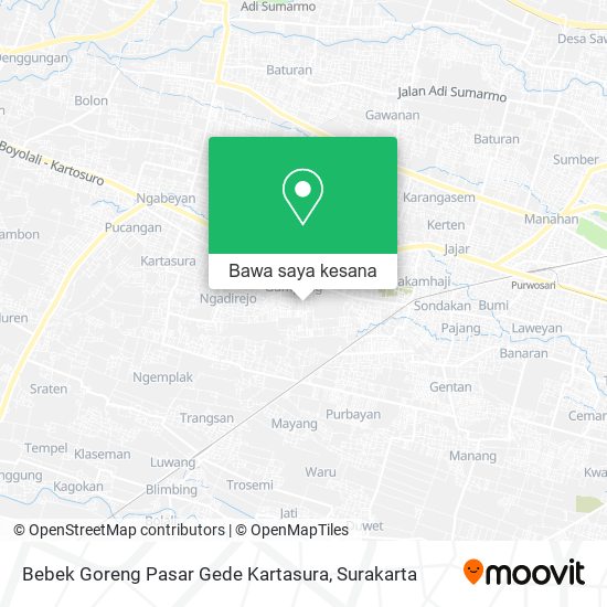 Peta Bebek Goreng Pasar Gede Kartasura