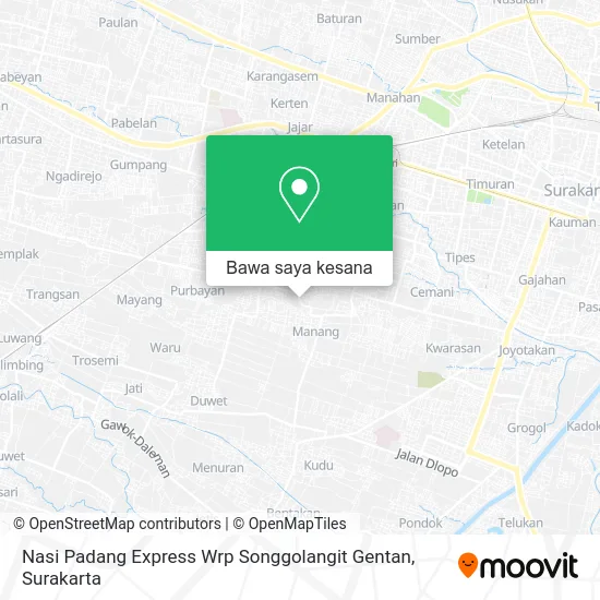 Peta Nasi Padang Express Wrp Songgolangit Gentan