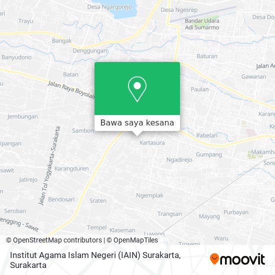 Peta Institut Agama Islam Negeri (IAIN) Surakarta