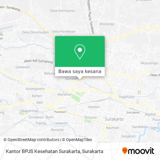 Peta Kantor BPJS Kesehatan Surakarta