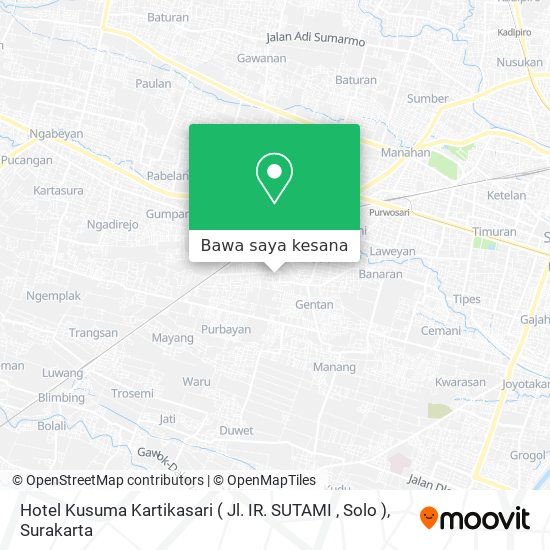 Peta Hotel Kusuma Kartikasari ( Jl. IR. SUTAMI , Solo )