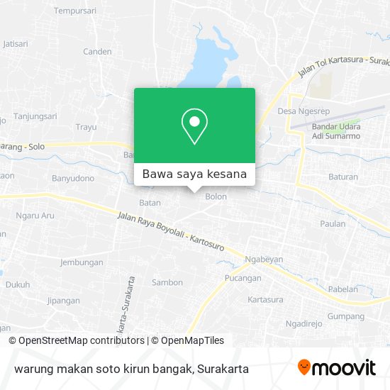 Peta warung makan soto kirun bangak