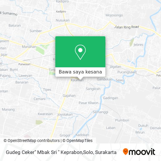 Peta Gudeg Ceker" Mbak Sri " Keprabon,Solo