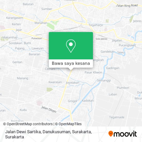 Peta Jalan Dewi Sartika, Danukusuman, Surakarta