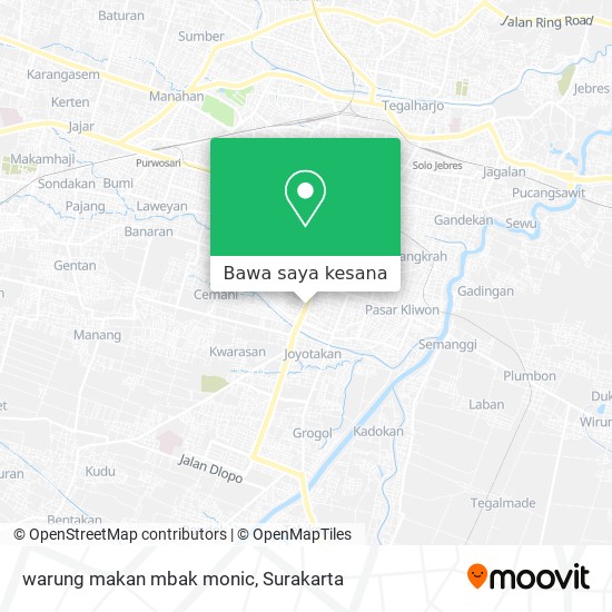 Peta warung makan mbak monic