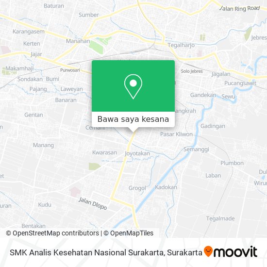 Peta SMK Analis Kesehatan Nasional Surakarta