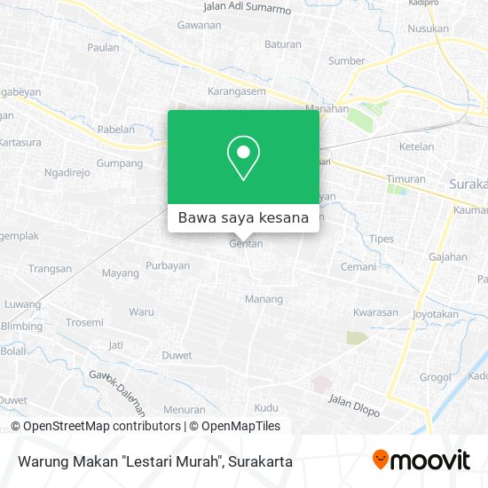 Peta Warung Makan "Lestari Murah"