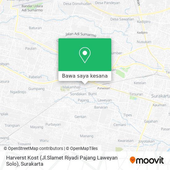 Peta Harverst Kost (Jl.Slamet Riyadi Pajang Laweyan Solo)