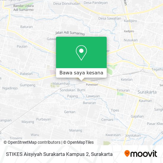 Peta STIKES Aisyiyah Surakarta Kampus 2