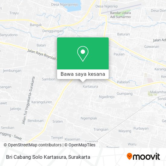 Peta Bri Cabang Solo Kartasura