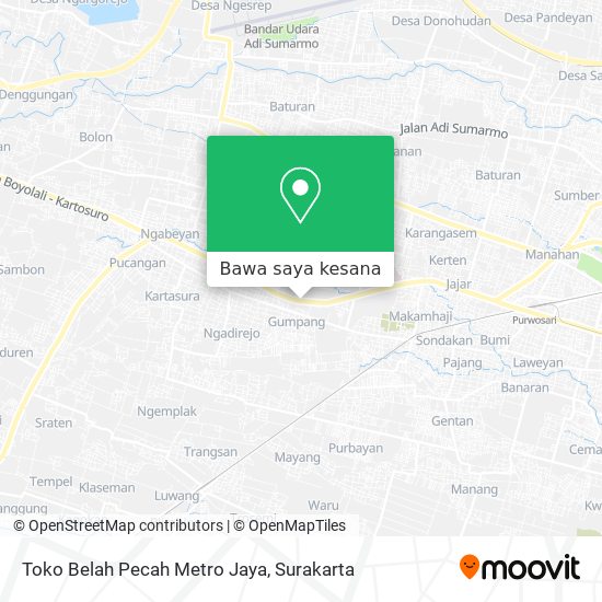 Peta Toko Belah Pecah Metro Jaya