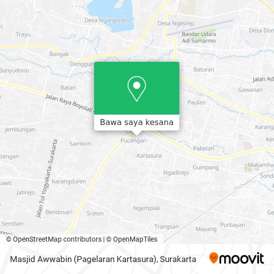 Peta Masjid Awwabin (Pagelaran Kartasura)