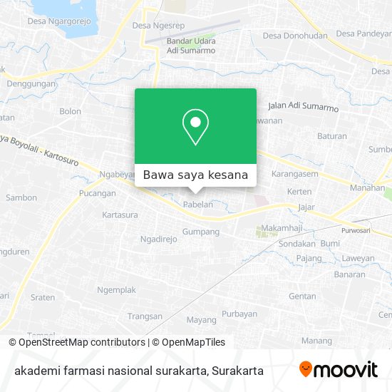 Peta akademi farmasi nasional surakarta