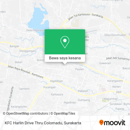 Peta KFC Harlin Drive Thru Colomadu