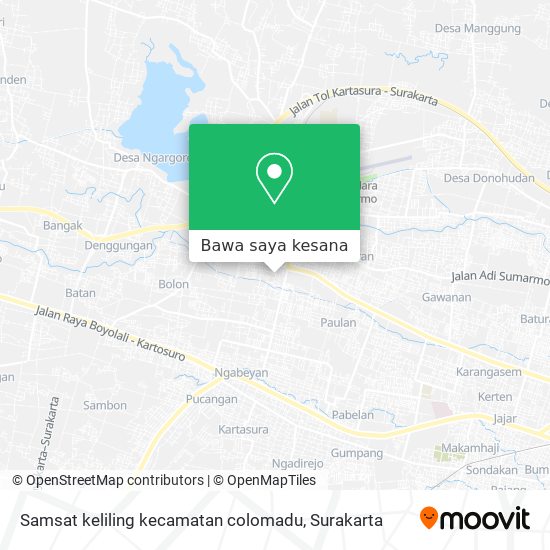 Peta Samsat keliling kecamatan colomadu