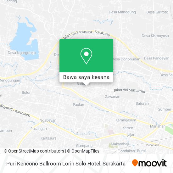 Peta Puri Kencono Ballroom Lorin Solo Hotel