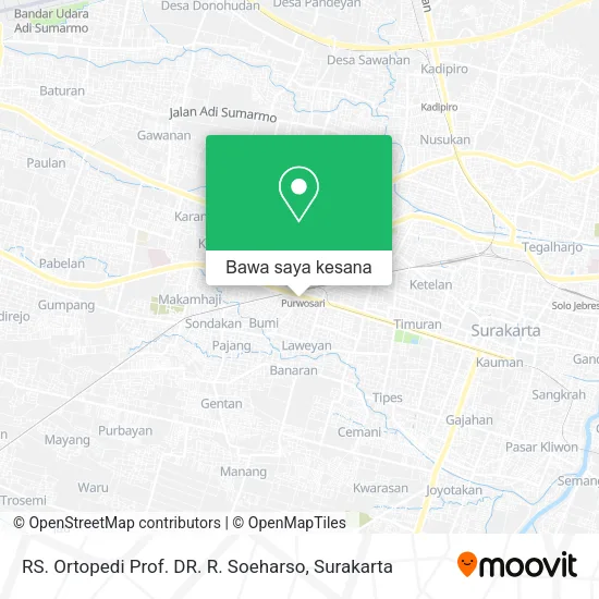 Peta RS. Ortopedi Prof. DR. R. Soeharso